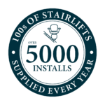 Kudos Stairlifts - trust badge - over 5000 installs, 100s of stairlifts supplied every year